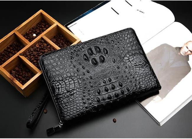Clutch cầm tay da bò dập vân cá sấu CT25-D 11 Clutch cầm tay da bò dập vân cá sấu VOC01