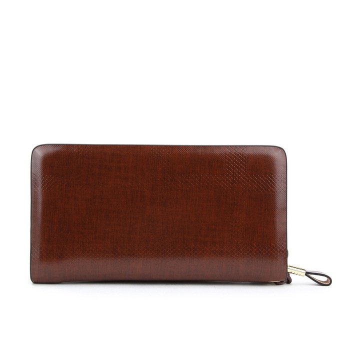 Clutch da bò 1 ngăn khóa sang trọng- Nâu - VOC19