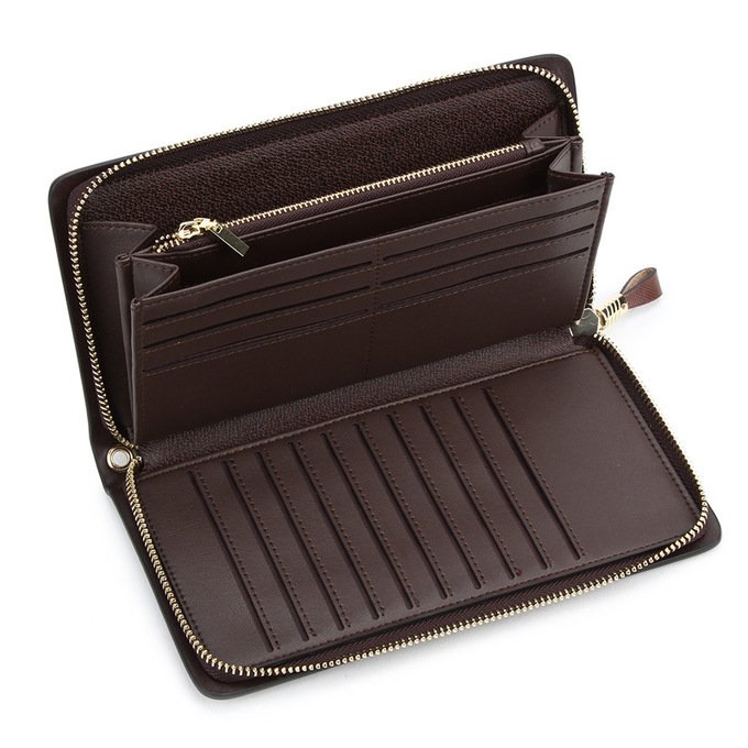 Clutch da bò 1 ngăn khóa sang trọng- Nâu - VOC19