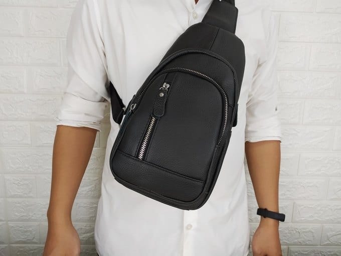 Túi đeo chéo, đeo ngực da bò xịn VTD12