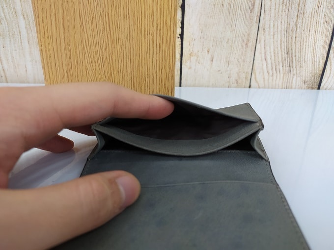 Bóp da thật màu xám VDD62
