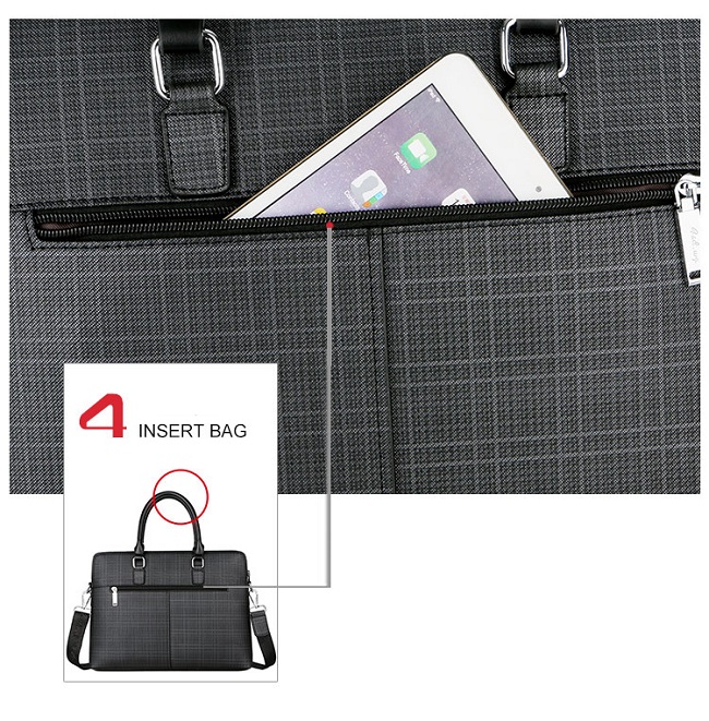 Cặp da kẻ caro VOP23 23 Cặp da kẻ caro VOP23