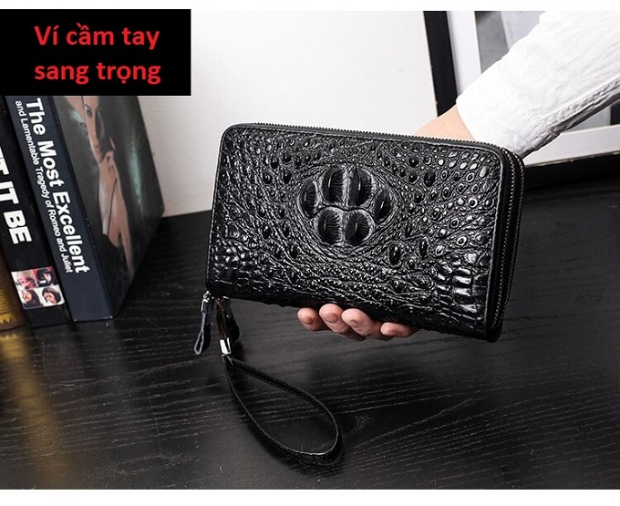 Clutch cầm tay da bò vân cá sấu CT20-D 12 Clutch cầm tay da bò vân cá sấu VOC60