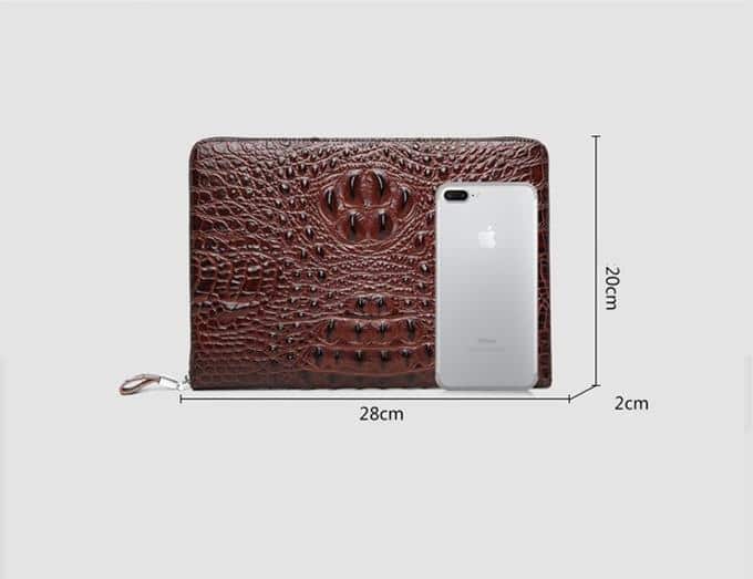 Clutch da bò dập vân cá sấu màu nâu CT25-N 13 Clutch da bò dập vân cá sấu màu nâu CT25-N