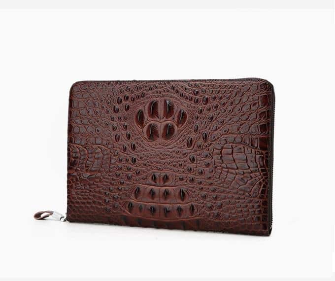 Clutch da bò dập vân cá sấu màu nâu CT25-N 12 Clutch da bò dập vân cá sấu màu nâu CT25-N