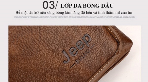Túi da Jeep màu nâu VOP22
