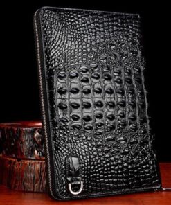Clutch cầm tay da bò dập vân cá sấu CT25-D