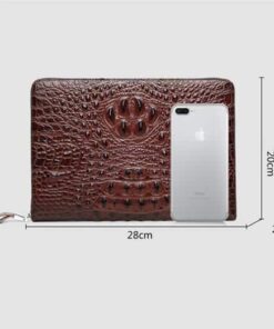 Clutch da bò dập vân cá sấu màu nâu CT25-N 9 clutch da bo dap van ca sau mau nau ct25 n 1