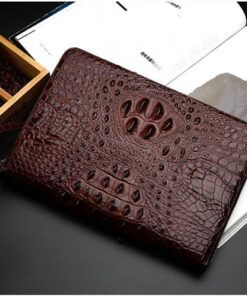 Clutch da bò dập vân cá sấu màu nâu CT25-N 5 clutch da bo dap van ca sau mau nau ct25 n 10