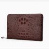 Clutch da bò dập vân cá sấu màu nâu CT25-N