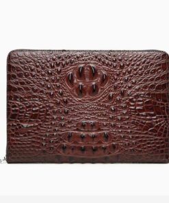 Clutch da bò dập vân cá sấu màu nâu CT25-N 6 clutch da bo dap van ca sau mau nau ct25 n 11