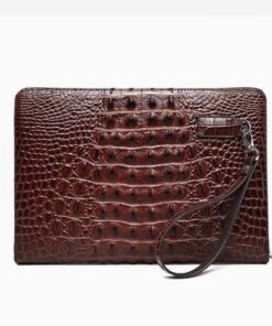Clutch da bò dập vân cá sấu màu nâu CT25-N 7 clutch da bo dap van ca sau mau nau ct25 n13