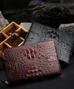 Clutch da bò dập vân cá sấu màu nâu CT25-N 10 clutch da bo dap van ca sau mau nau ct25 n2