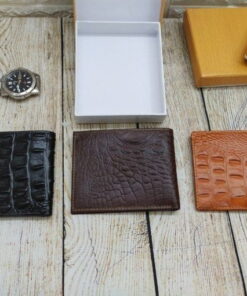 Ví gấp da bò dập vân cá sấu VDD04
