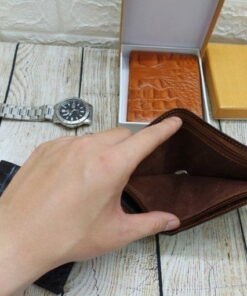 Ví gấp da bò dập vân cá sấu VDD04 4 vi gap da bo dap van ca sau vdd04 9