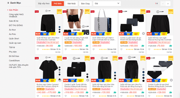 Một Shopee Mall điển hình của Shopee