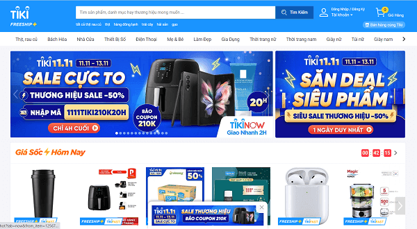 Trang web Tiki