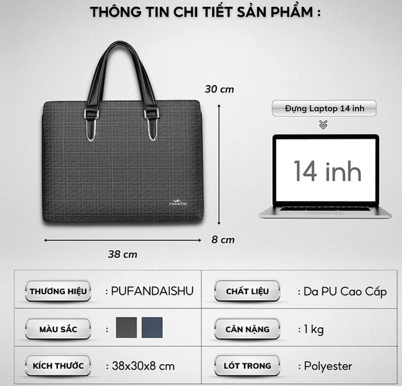 Cặp da công sở UT61-D 8 Cặp da công sở UT61-D